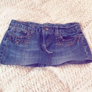 A mini demin skirt